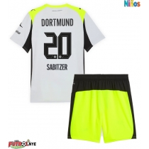 Camiseta Borussia Dortmund Marcel Sabitzer #20 Visitante Equipación para niños 2025-26 manga corta (+ pantalones cortos)